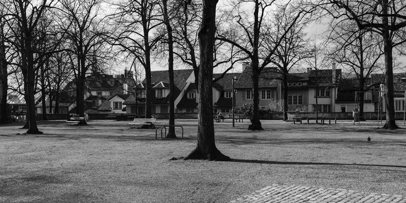Panorama view of Zurich’s Old Town and the river Limmat from the Lindenhof Square
